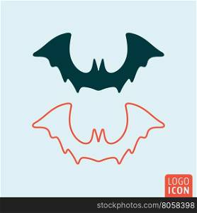 Bat halloween icon. Bat icon. Halloween bat silhouette. Vector illustration