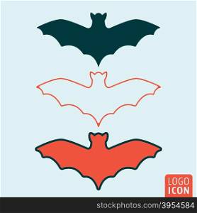 Bat icon. Bat symbol. Bats icon isolated. Vector illustration. Bat icon isolated
