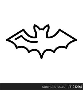 Bat icon vector. A thin line sign. Isolated contour symbol illustration. Bat icon vector. Isolated contour symbol illustration