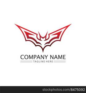 Bat logo animal and vector, wings, black, halloween, v&ire, gothic, illustration, design bat icon