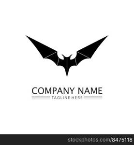 Bat logo animal and vector, wings, black, halloween, v&ire, gothic, illustration, design bat icon