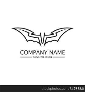 Bat logo animal and vector, wings, black, halloween, v&ire, gothic, illustration, design bat icon