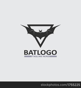 Bat logo animal and vector, wings, black, halloween, vampire, gothic, illustration, design bat icon