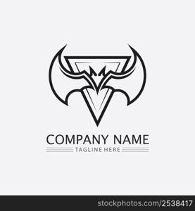 Bat logo animal and vector, wings, black, halloween, vampire, gothic, illustration, design bat icon