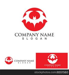Bat logo vector icon template illustration design