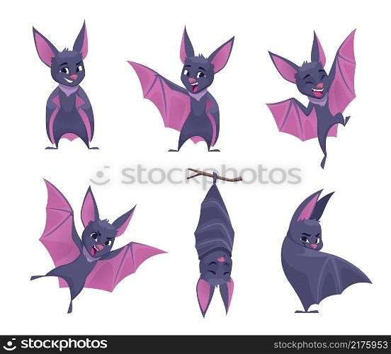 Bat. Night wild flying scary animals mouse v&ire funny cute mammals with wings exact vector illustration set. Scary v&ire winged, halloween dracula. Bat. Night wild flying scary animals mouse v&ire funny cute mammals with wings exact vector illustration set