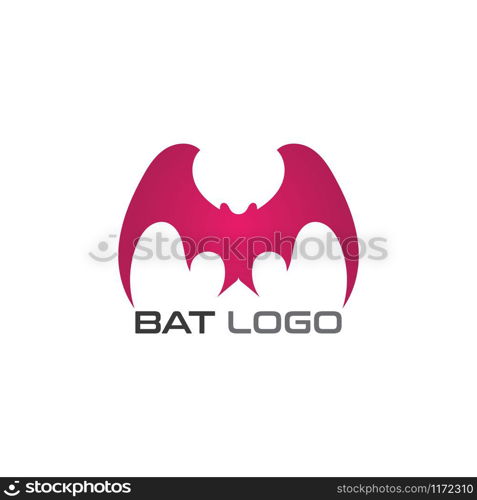 Bat open wings Logo concept elements icon template