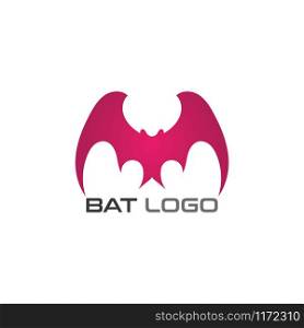 Bat open wings Logo concept elements icon template