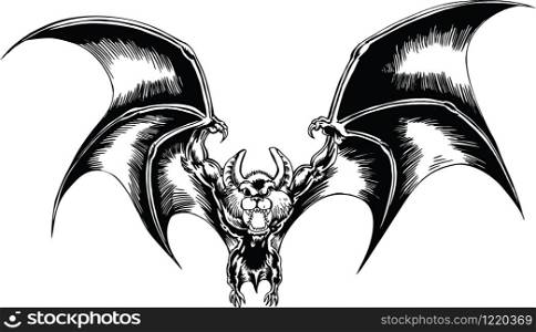 Bat Outta Hell Cartoon Vector Illustration