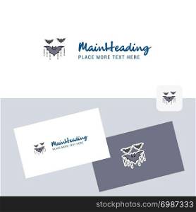 Bat vector logotype with business card template. Elegant corporate identity. - Vector