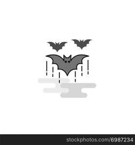 Bat Web Icon. Flat Line Filled Gray Icon Vector