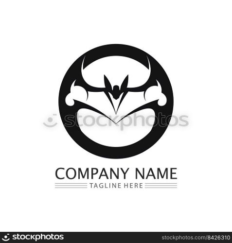 bat wing vector icon logo template illustration design