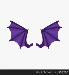 Bat wings icon in cartoon style isolated on white background. Bat wings icon, cartoon style