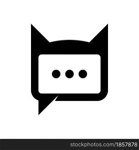 Bat with chat vector logo icon design