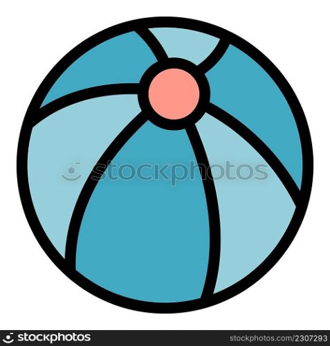 Bath ball icon. Outline bath ball vector icon color flat isolated. Bath ball icon color outline vector