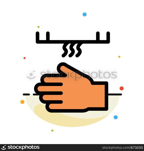 Bath, Bathroom, Cleaning, Dryer, Hand Abstract Flat Color Icon Template