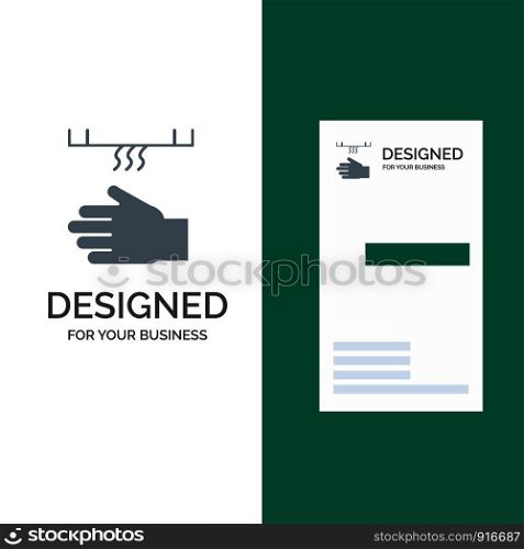 Bath, Bathroom, Cleaning, Dryer, Hand Grey Logo Design and Business Card Template