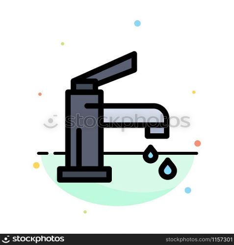 Bath, Bathroom, Cleaning, Faucet, Shower Abstract Flat Color Icon Template