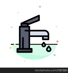 Bath, Bathroom, Cleaning, Faucet, Shower Abstract Flat Color Icon Template