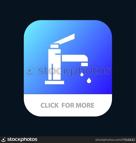 Bath, Bathroom, Cleaning, Faucet, Shower Mobile App Button. Android and IOS Glyph Version
