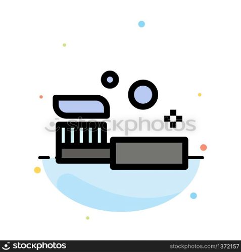 Bath, Bathroom, Cleaning, Shower, Toothbrush Abstract Flat Color Icon Template