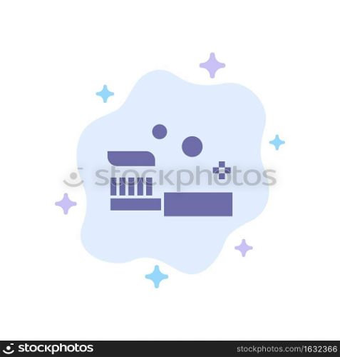 Bath, Bathroom, Cleaning, Shower, Toothbrush Blue Icon on Abstract Cloud Background