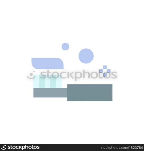 Bath, Bathroom, Cleaning, Shower, Toothbrush  Flat Color Icon. Vector icon banner Template