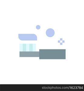 Bath, Bathroom, Cleaning, Shower, Toothbrush  Flat Color Icon. Vector icon banner Template