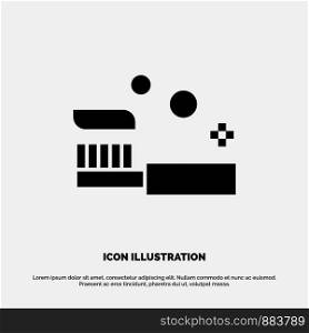 Bath, Bathroom, Cleaning, Shower, Toothbrush solid Glyph Icon vector