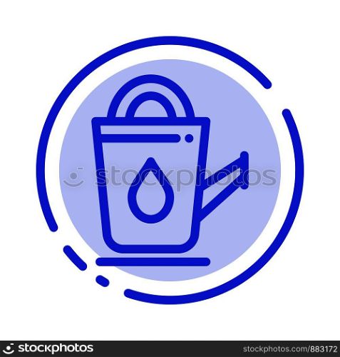 Bath, Bathroom, Shower, Water Blue Dotted Line Line Icon