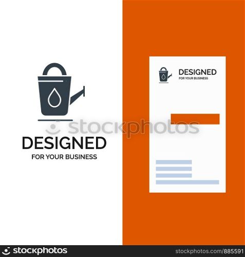 Bath, Bathroom, Shower, Water Grey Logo Design and Business Card Template