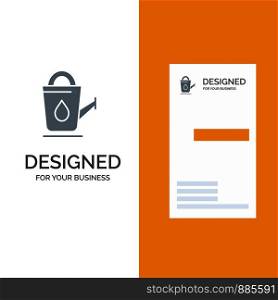 Bath, Bathroom, Shower, Water Grey Logo Design and Business Card Template