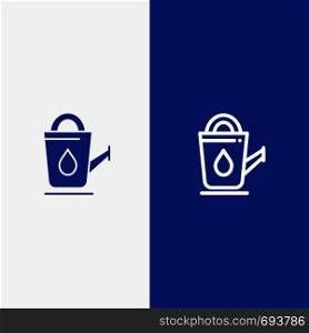 Bath, Bathroom, Shower, Water Line and Glyph Solid icon Blue banner Line and Glyph Solid icon Blue banner
