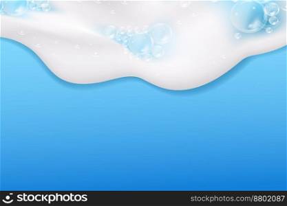 Bath  blue foam isolated on a light background. Sh&oo bubbles texture.Sh&oo and bath lather vector illustration.