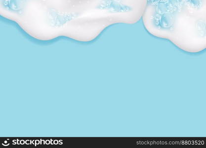 Bath  blue foam isolated on a light background. Sh&oo bubbles texture.Sh&oo and bath lather vector illustration.