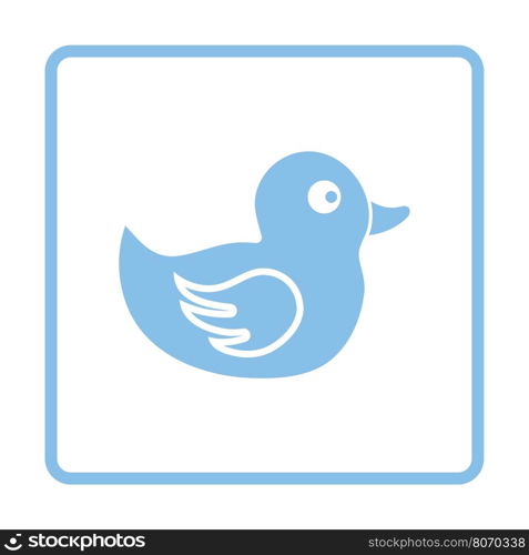 Bath duck icon. Blue frame design. Vector illustration.