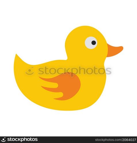 Bath Duck Icon. Flat Color Design. Vector Illustration.