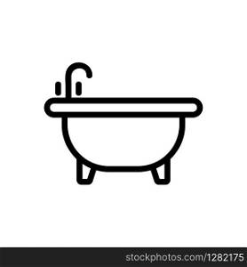 Bath icon vector. Thin line sign. Isolated contour symbol illustration. Bath icon vector. Isolated contour symbol illustration