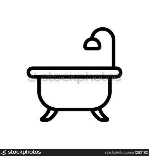 Bath icon vector. Thin line sign. Isolated contour symbol illustration. Bath icon vector. Isolated contour symbol illustration