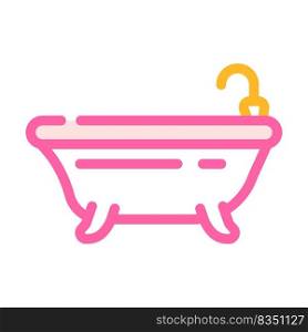 bath or shower color icon vector. bath or shower sign. isolated symbol illustration. bath or shower color icon vector illustration