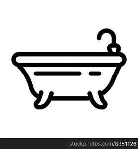 bath or shower line icon vector. bath or shower sign. isolated contour symbol black illustration. bath or shower line icon vector illustration