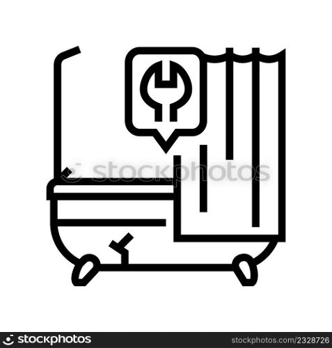 bath repairs line icon vector. bath repairs sign. isolated contour symbol black illustration. bath repairs line icon vector illustration