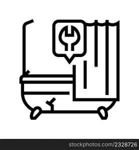 bath repairs line icon vector. bath repairs sign. isolated contour symbol black illustration. bath repairs line icon vector illustration