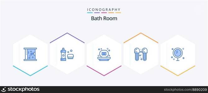 Bath Room 25 Blue icon pack including slippers. cleaning. shower. bathroom. soap