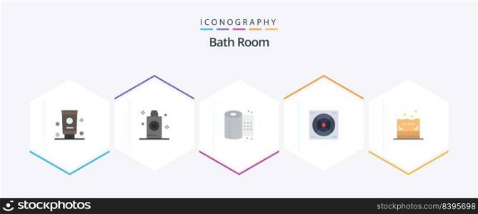 Bath Room 25 Flat icon pack including . bath. paper. sponge. bath
