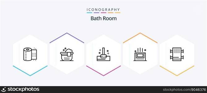 Bath Room 25 Line icon pack including . room. bath. bath. room