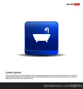 Bath Tub Icon - 3d Blue Button.