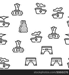 Bathing Baby Tool Seamless Pattern Vector Thin Line. Illustrations. Bathing Baby Tool Seamless Pattern Vector