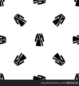 Bathrobe pattern repeat seamless in black color for any design. Vector geometric illustration. Bathrobe pattern seamless black