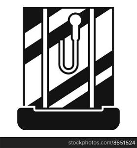 Bathroom cabin icon simple vector. Glass door. Water bath. Bathroom cabin icon simple vector. Glass door
